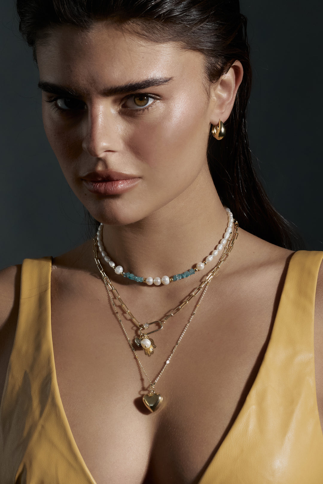 שרשרת טורקיז ופנינים