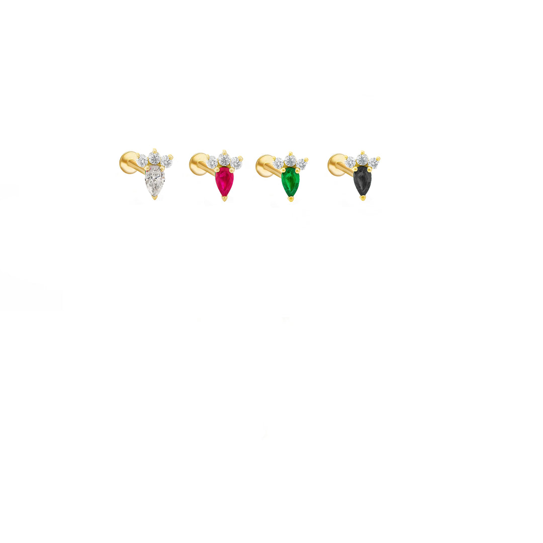 עגיל פירסינג טרגוס זהב - קארן