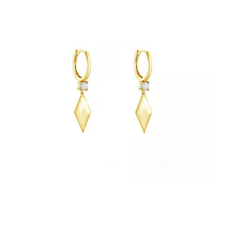 עגילי חישוק זהב תליון מעויין -טוייה