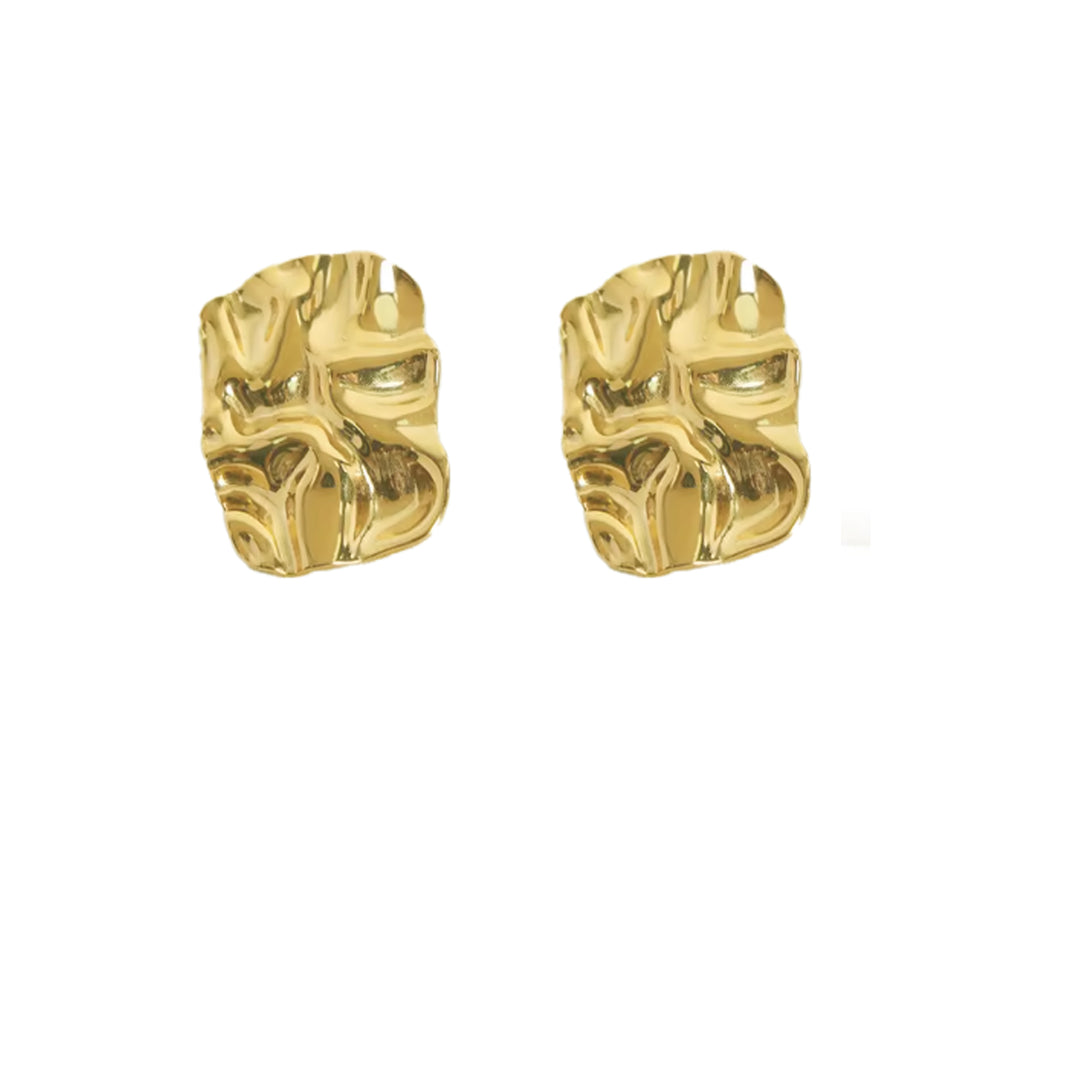 עגילי זהב צמודים מרוקעים - דאלי