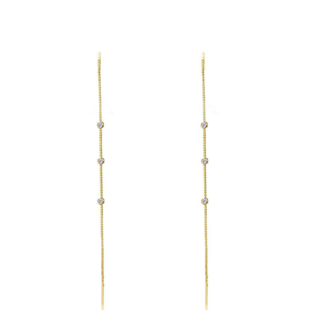 עגילי שרשרת זהב  - ארנה