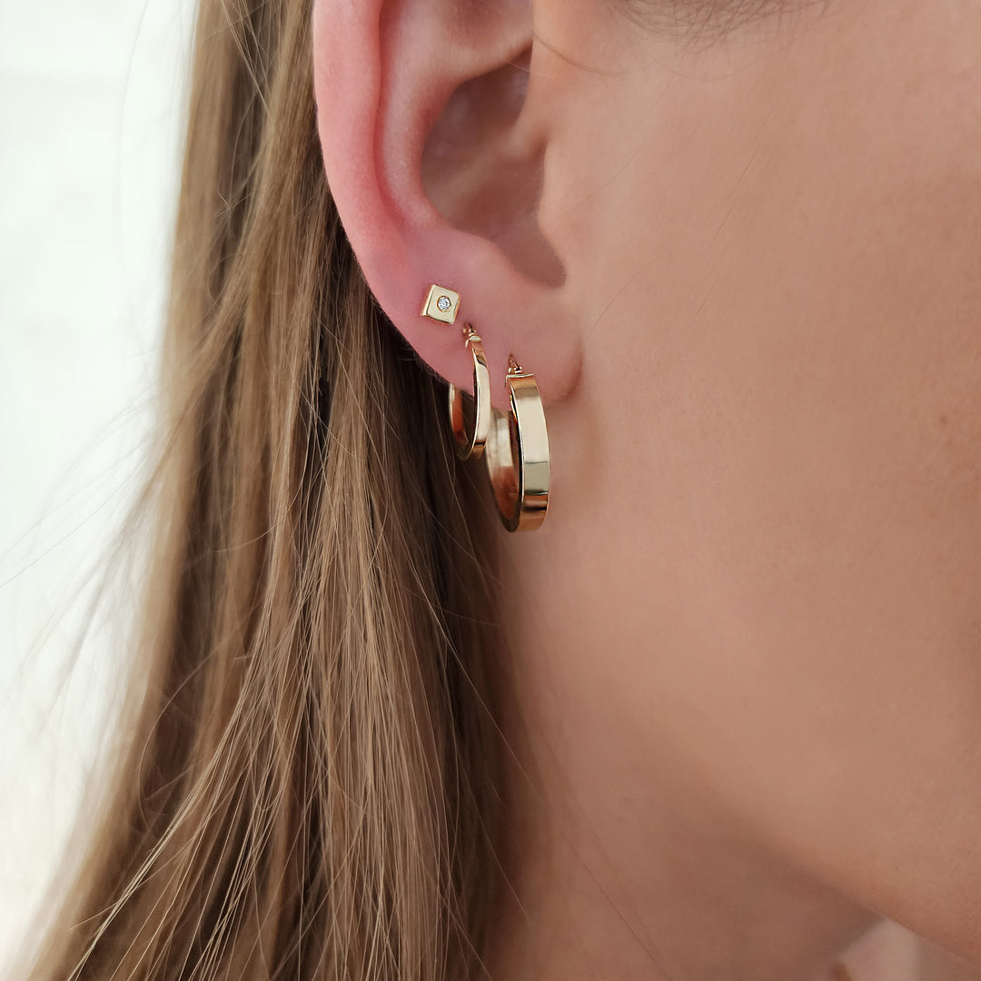 עגילי חישוק 14 קארט - פז