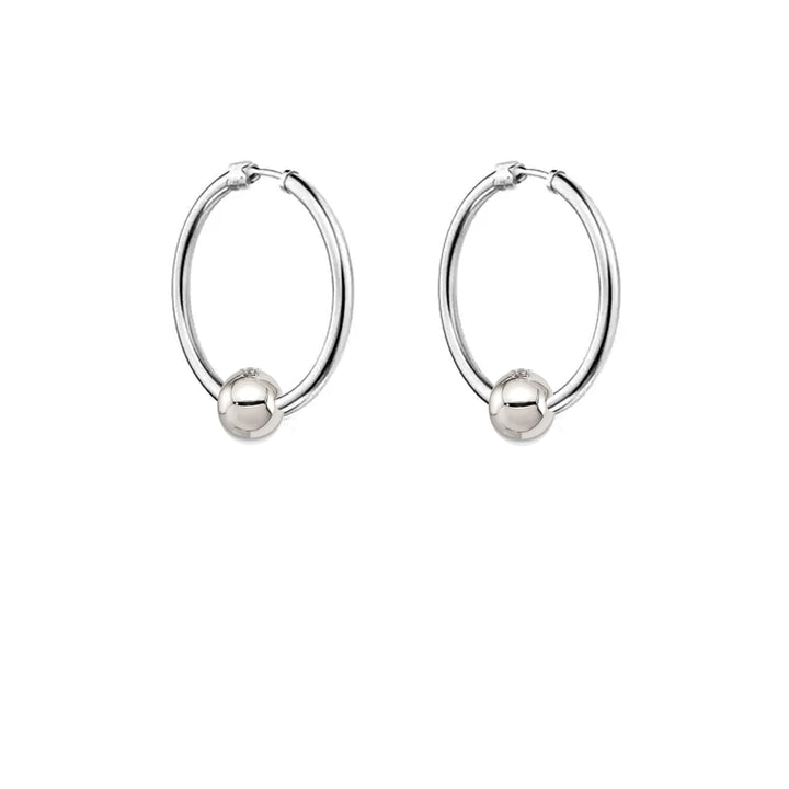 עגילי חישוק כסף חרוז - אסטל