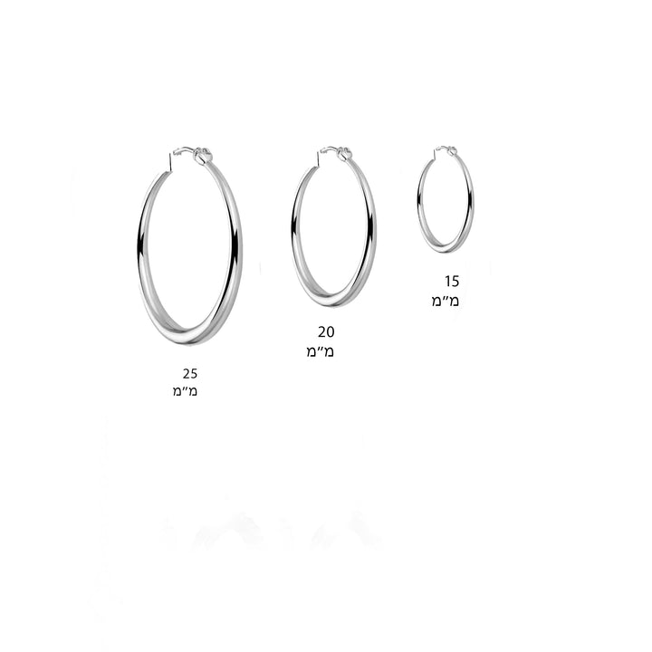 עגילי חישוק כסף  -פליסה