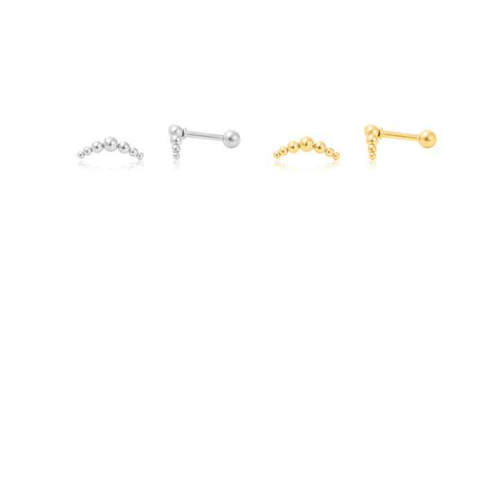 עגיל פירסינג טרגוס זהב/כסף  - שופן