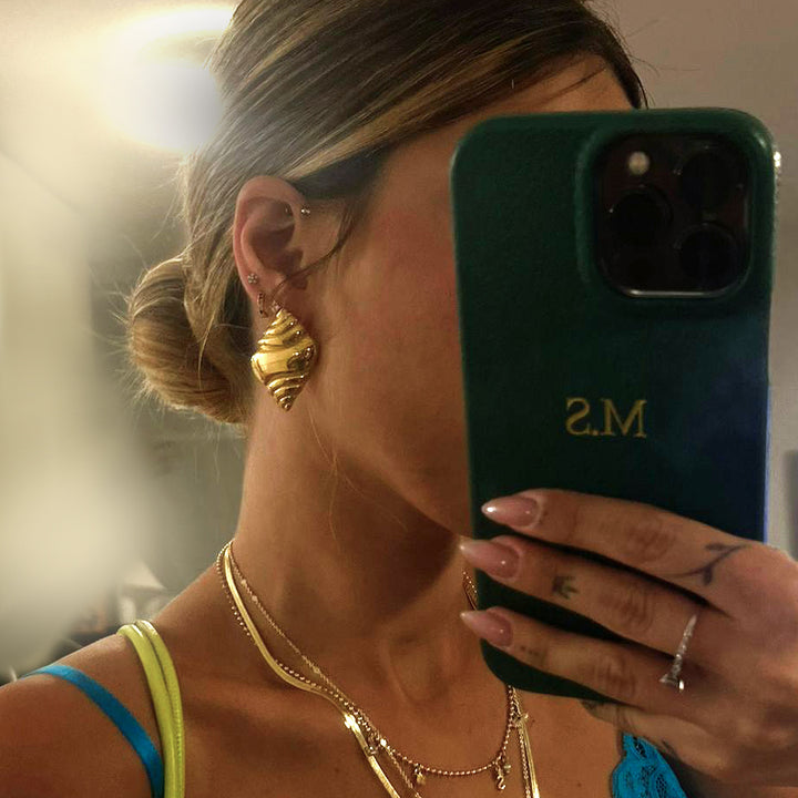 עגילי זהב קרואסון - קרואסין