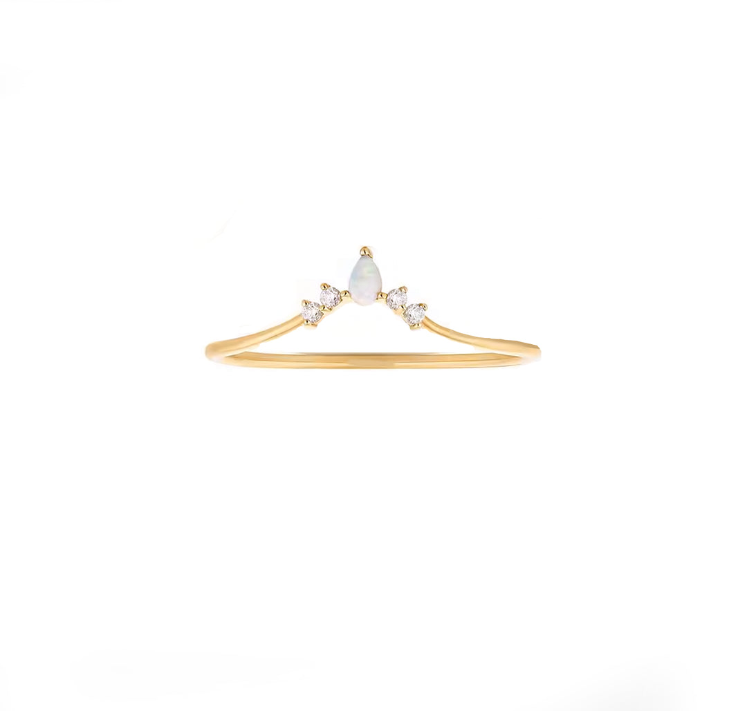 טבעת זירקונים עדינה - נבו