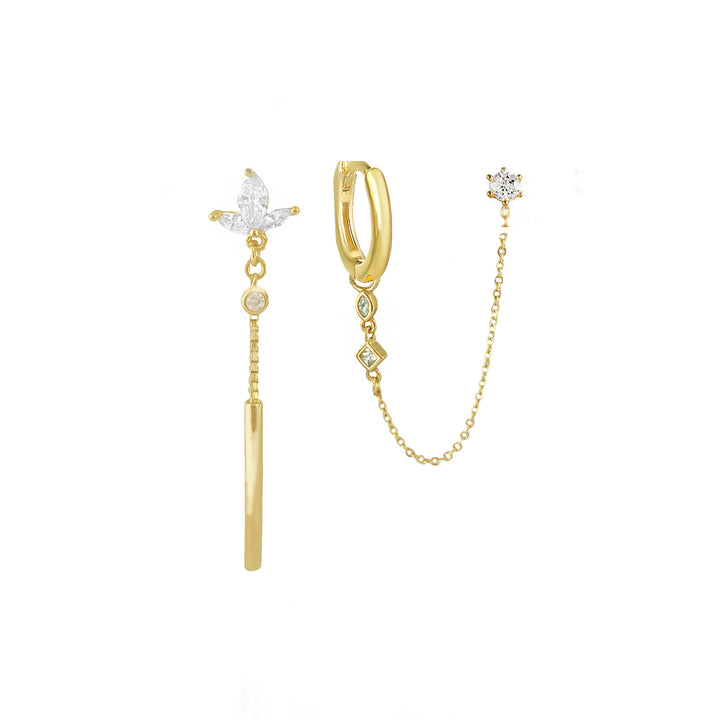 סט עגילי זהב לוטוס - מייגן