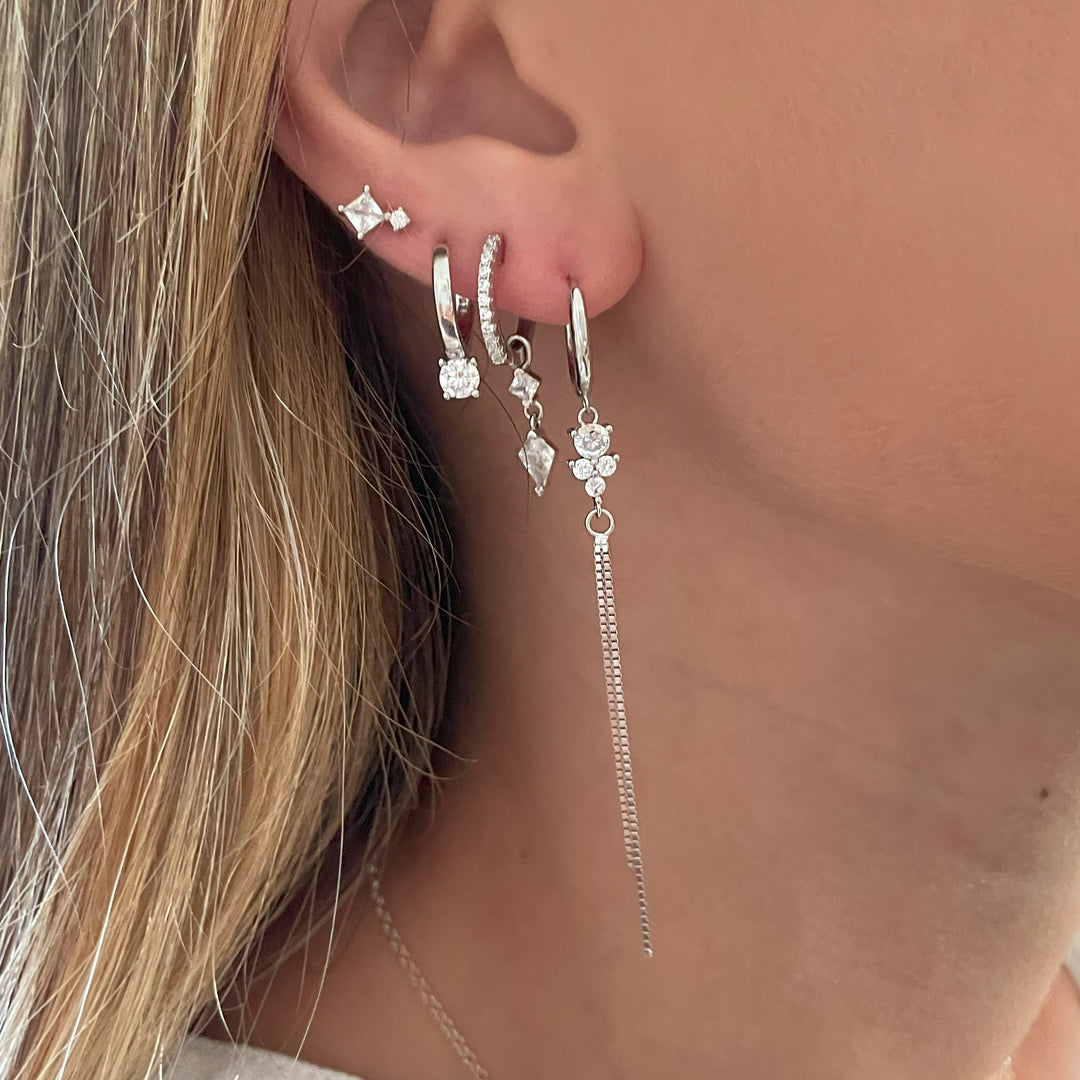 סט עגילי חישוק כסף - מורין