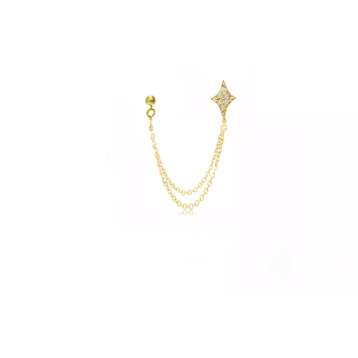 עגילי זהב שרשרת - שנון