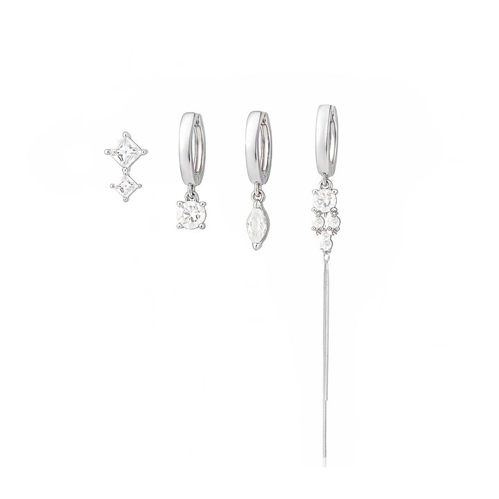 סט עגילי חישוק כסף - מורין