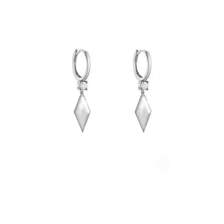 עגילי חישוק כסף תליון מעויין -טוייה