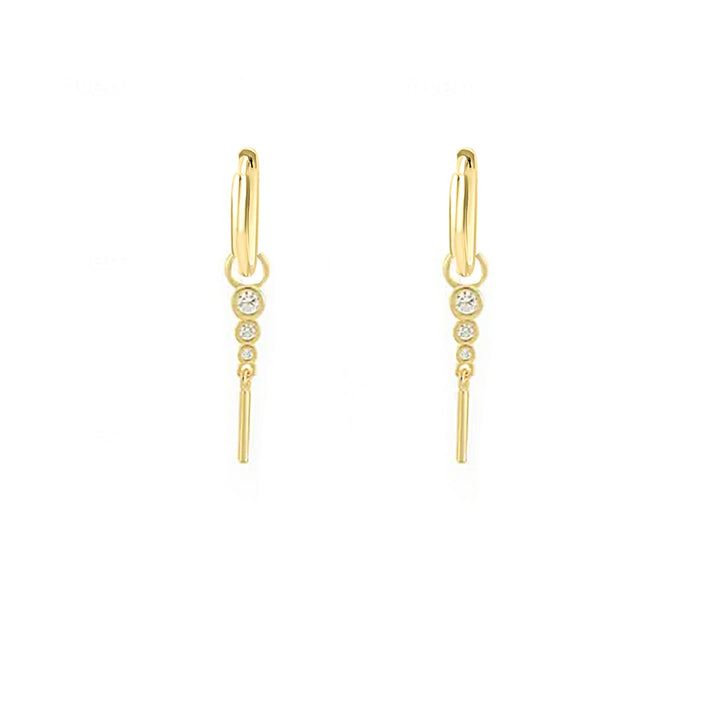 עגילי חישוק זירקונים - ניס