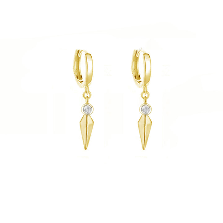 עגילי חישוק זהב זירקון - שיר