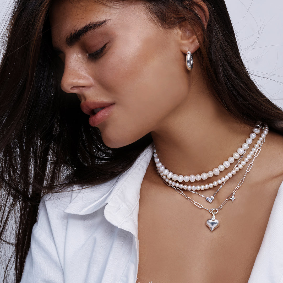 שרשרת פנינים קטנות טבעיות - ליבי