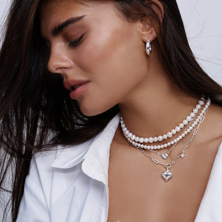 שרשרת פנינים קטנות טבעיות - ליבי