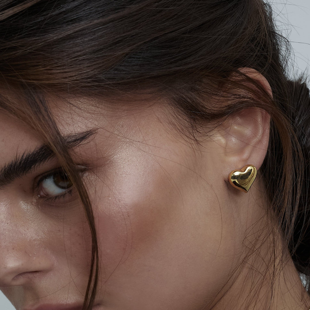 עגילי לב זהב - אשלי