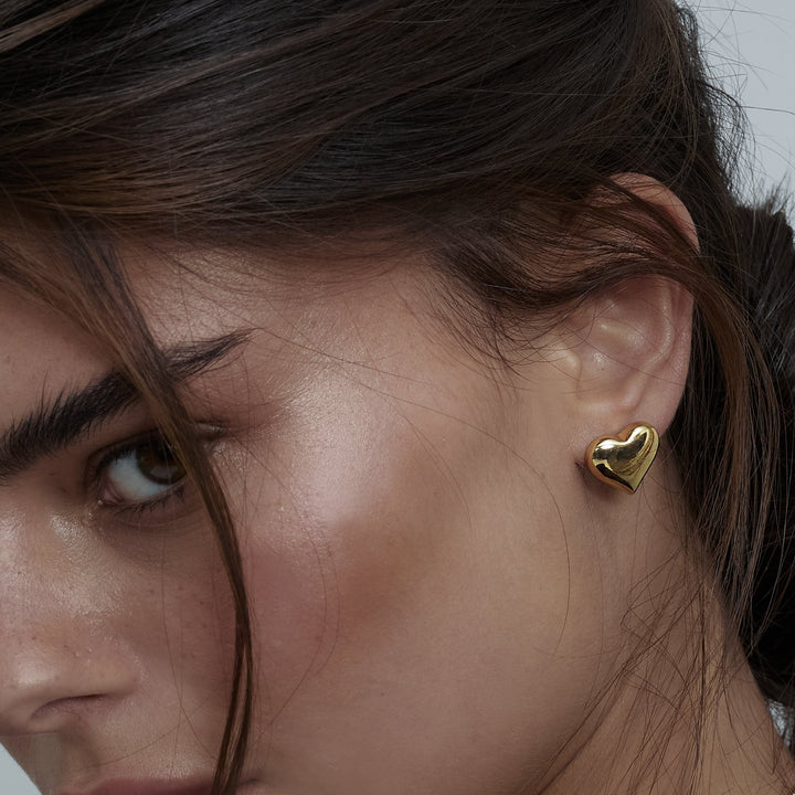 עגילי לב זהב - אשלי