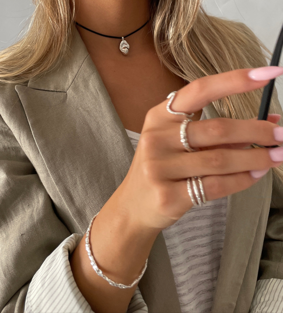 טבעת כסף 925 מפותלת - סמור