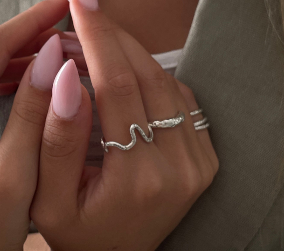 טבעת כסף 925 מפותלת - סמור