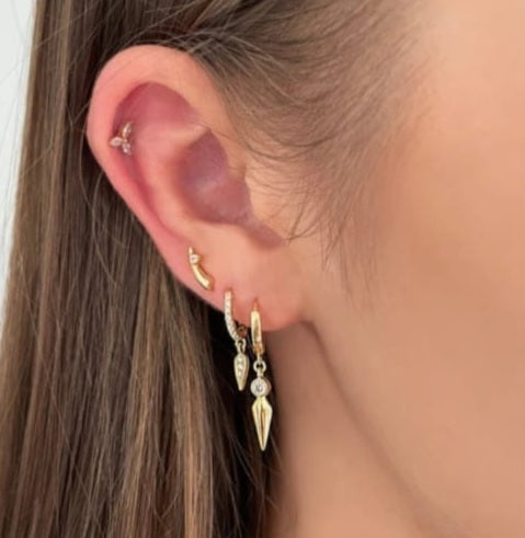 עגילי חישוק זהב  - מיה