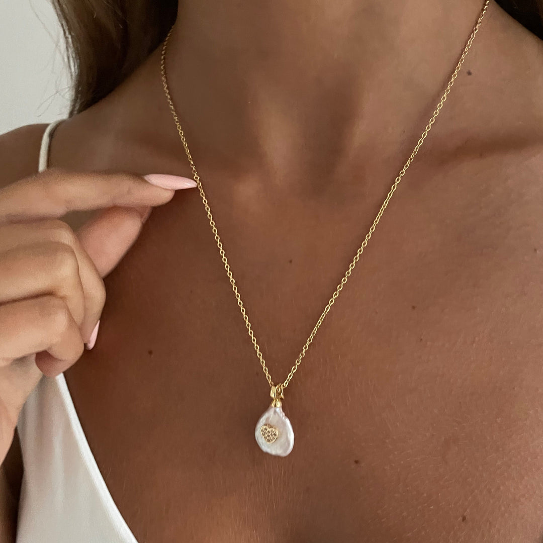 שרשרת זהב פנינה צ'ארם - הלנה