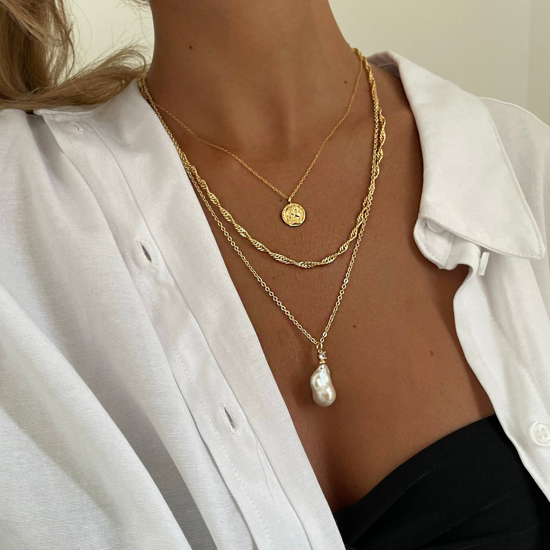 שרשרת  זהב מסולסלת -סינגפור