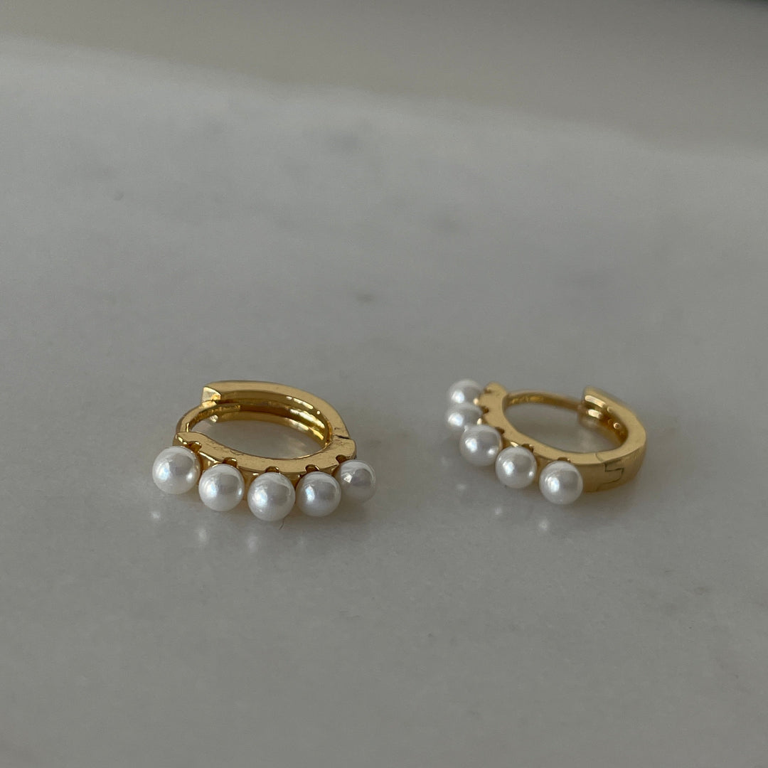 עגילי חישוק פנינים - לרה