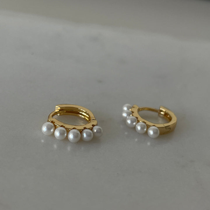 עגילי חישוק פנינים - לרה