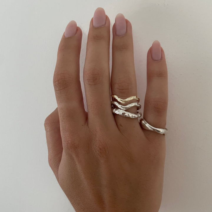 טבעת כסף מרוקעת גלית - גלן