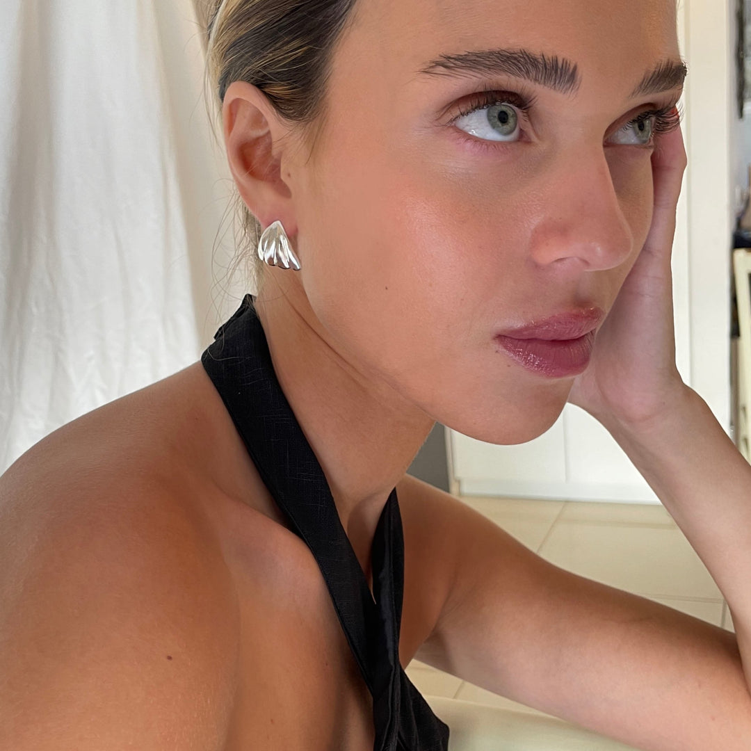 עגיל צמוד צדפה כסף - אליסון