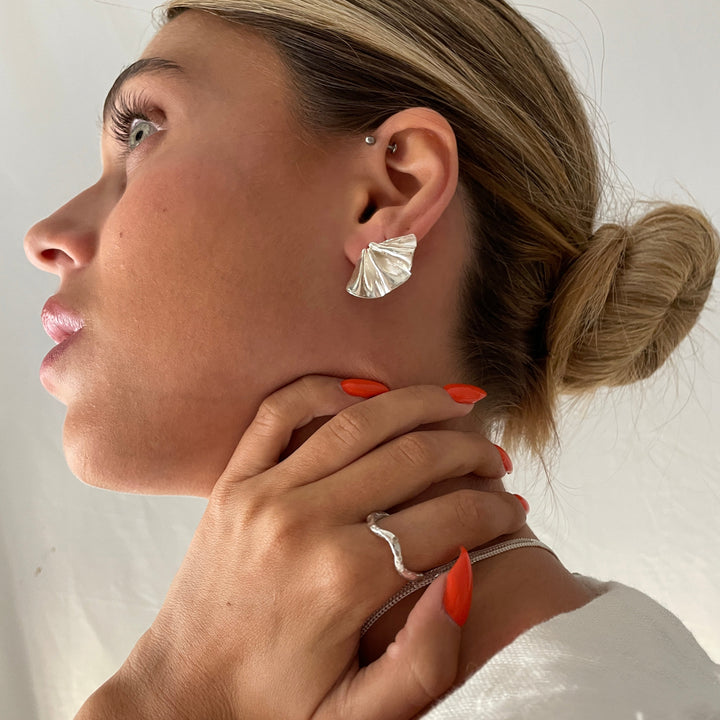 טבעת כסף מרוקעת גלית - גלן