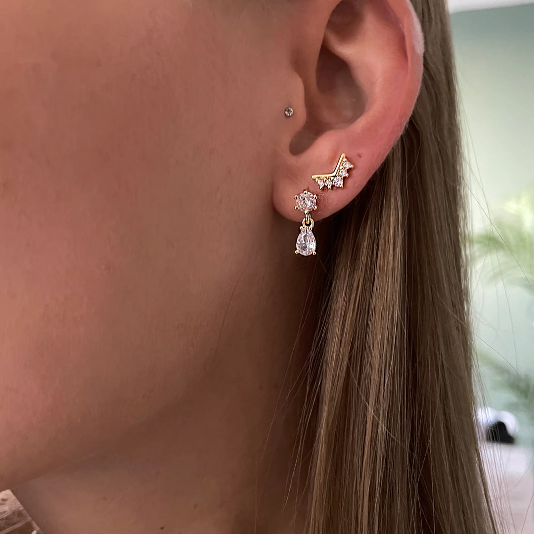 עגילים צמודים זהב - טולי