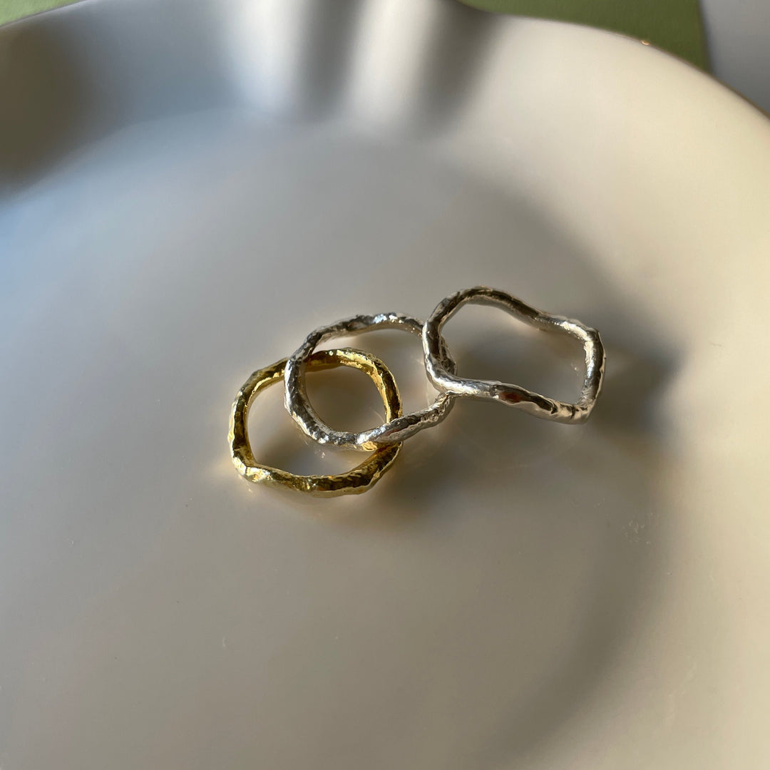 טבעת כסף מרוקעת גלית - גלן