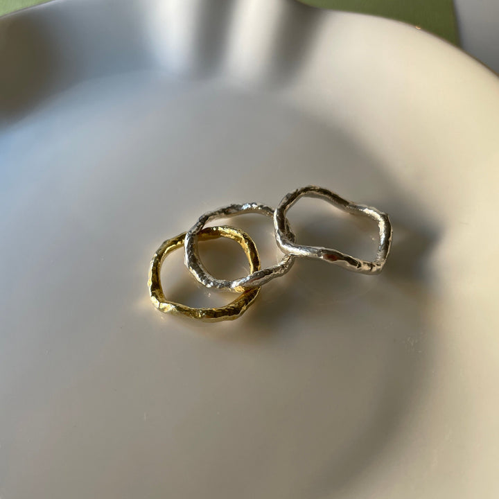 טבעת כסף מרוקעת גלית - גלן