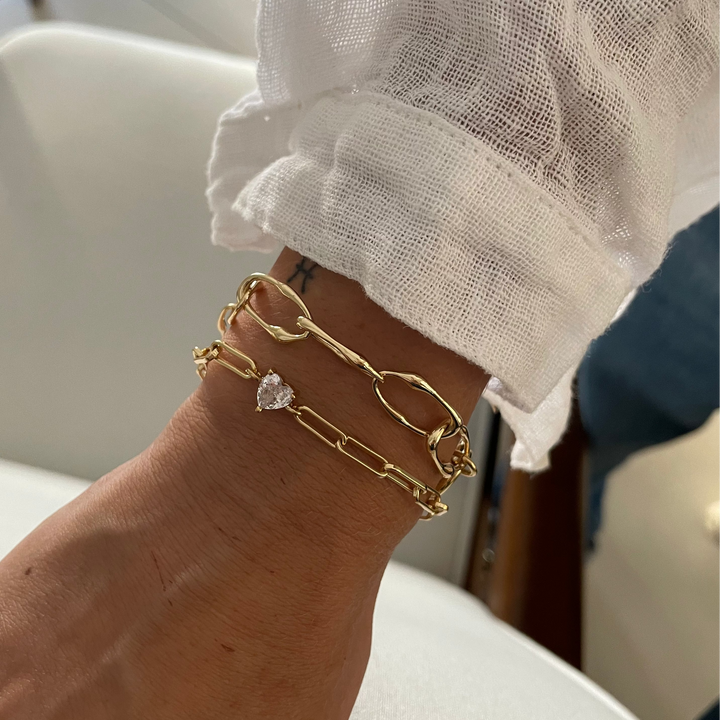 צמיד זהב חוליות גדולות -טלמור