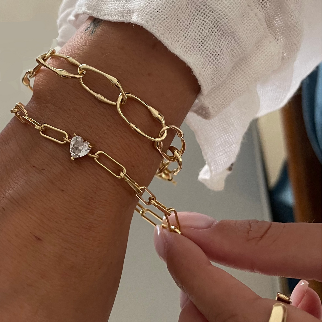 צמיד זהב חוליות גדולות -טלמור