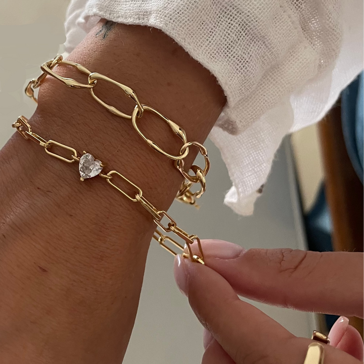 צמיד זהב חוליות גדולות -טלמור