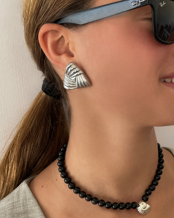 עגילי משולש כסף גדולים - ניקולט