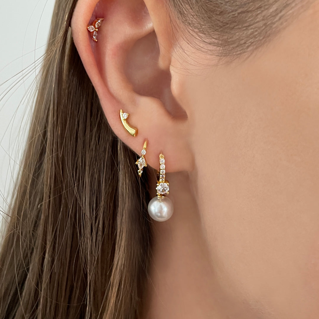 עגילי זהב זירקונים - ליליה