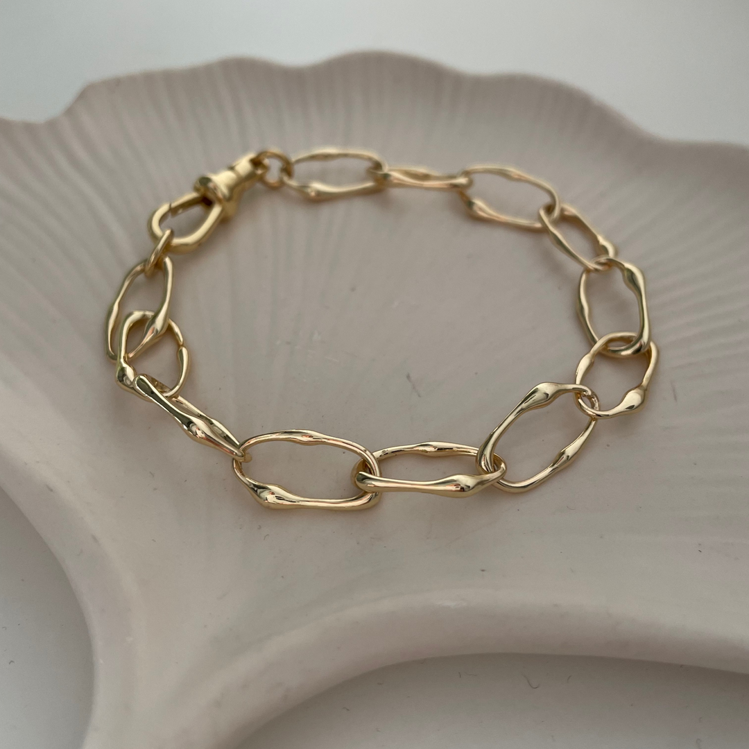 צמיד זהב חוליות גדולות -טלמור