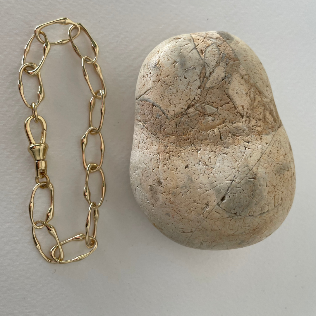 צמיד זהב חוליות גדולות -טלמור