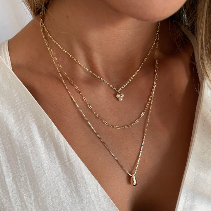 שרשרת זהב ארוכה תליון טיפה - מרסיי