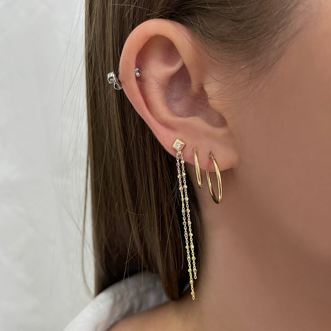 עגילי חישוק 15 מ"מ 14 קארט - טאו