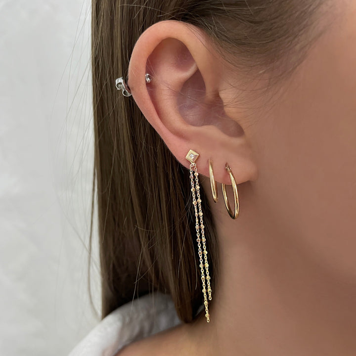 עגילי חישוק 15 מ"מ 14 קארט - טאו