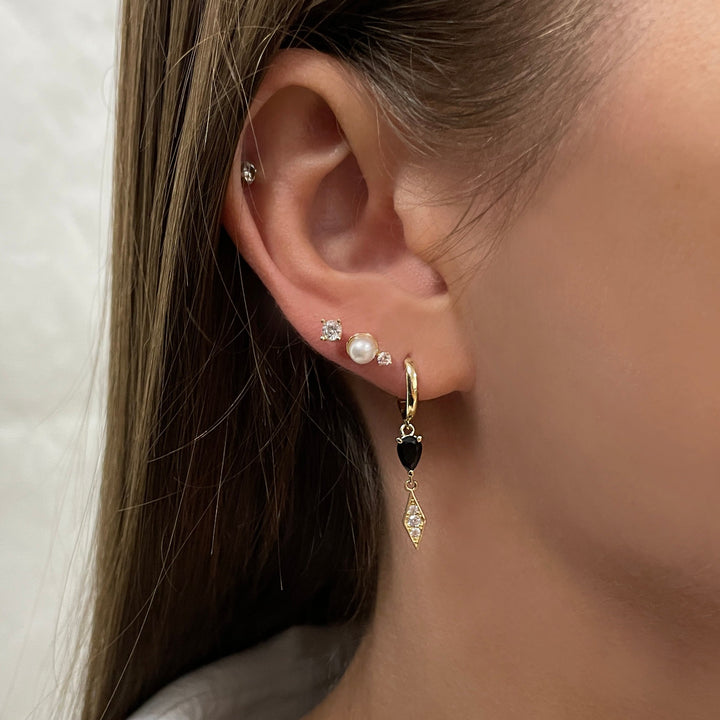 עגילי חישוק ומעויין 14 קארט- אלזן