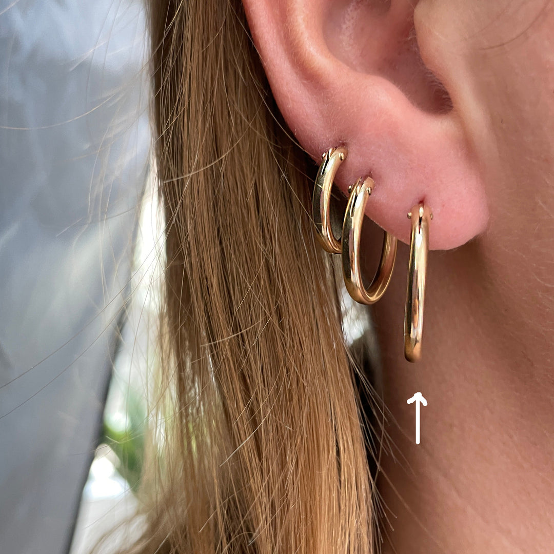 עגילי חישוק זהב גולדפילד  -פליסה