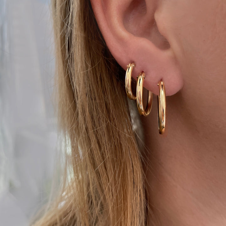 עגילי חישוק זהב גולדפילד  -פליסה