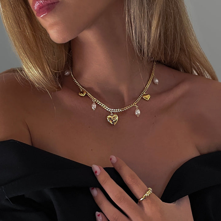 שרשרת צ'ארמס לבבות זהב - דומיל