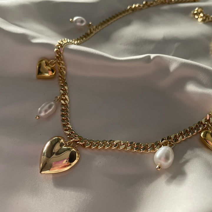 שרשרת צ'ארמס לבבות זהב - דומיל